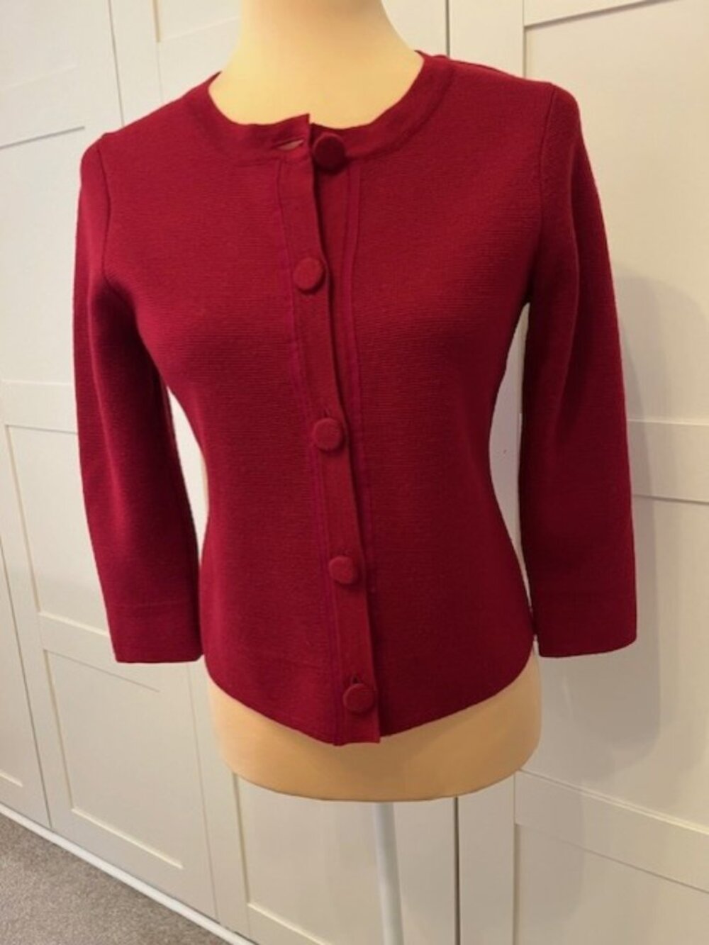 Ann Taylor Loft Knit jacket/cardigan with fabric covered buttons